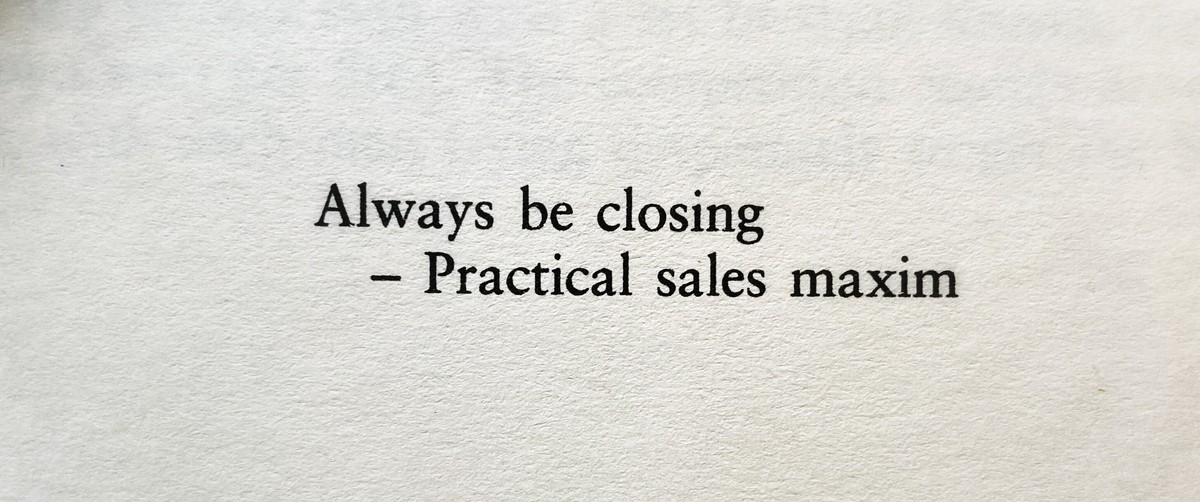 Het beroemde salesmotto